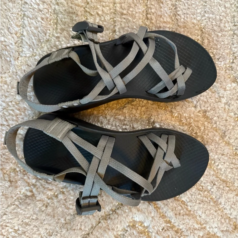 Chaco Gray Sandals with Adjustable Straps and Textured Sole - Picture 1 of 3